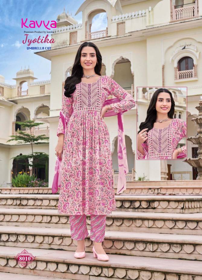 Jyotika Vol 8 By Kavya Capsule Foil Printed Kurti With Bottom Dupatta Wholesale Shop In Surat